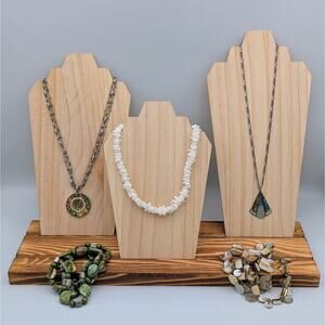 9-Piece Neutral Glam Jewelry Set – Rhinestones, Pendants & Stretch Bracelets